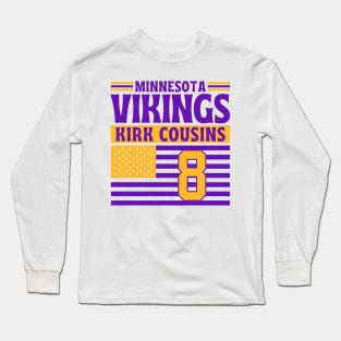 Minnesota Vikings Cousins 8 American Flag Football Long Sleeve T-Shirt